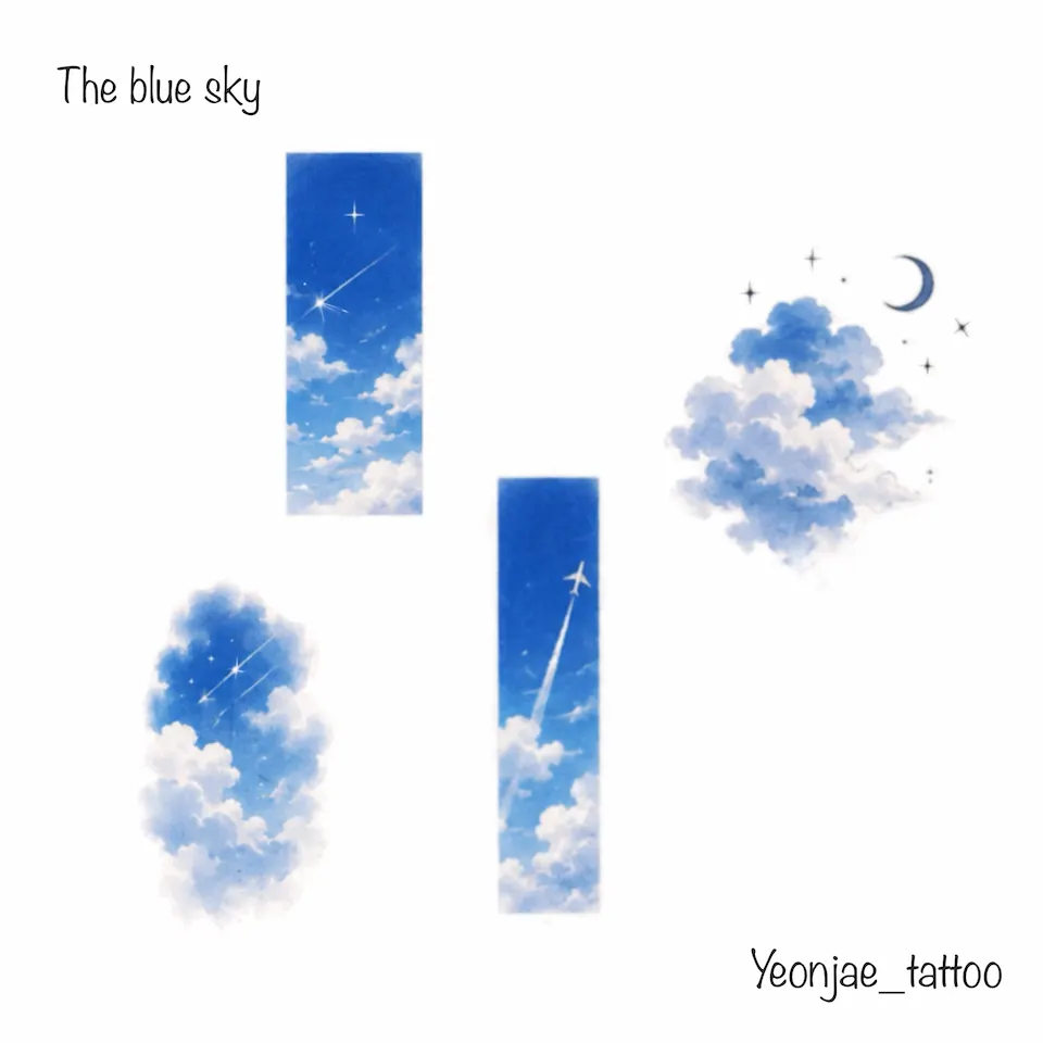 Tattoo artwork shared by Yeonjae Tattoo — The blue sky ☁️