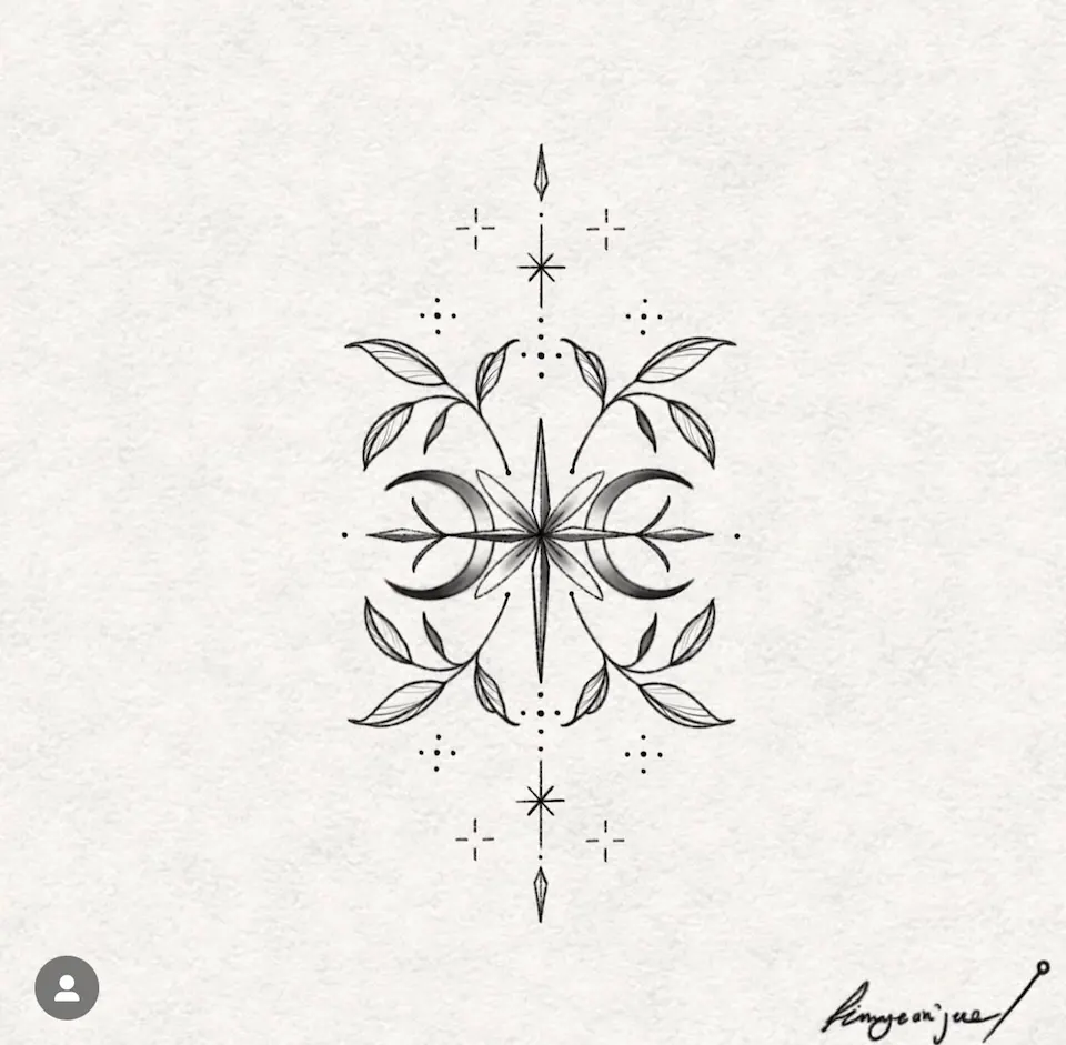 Tattoo artwork shared by Yeonjae Tattoo — 달빛 오너먼트 moonlight ornaments
