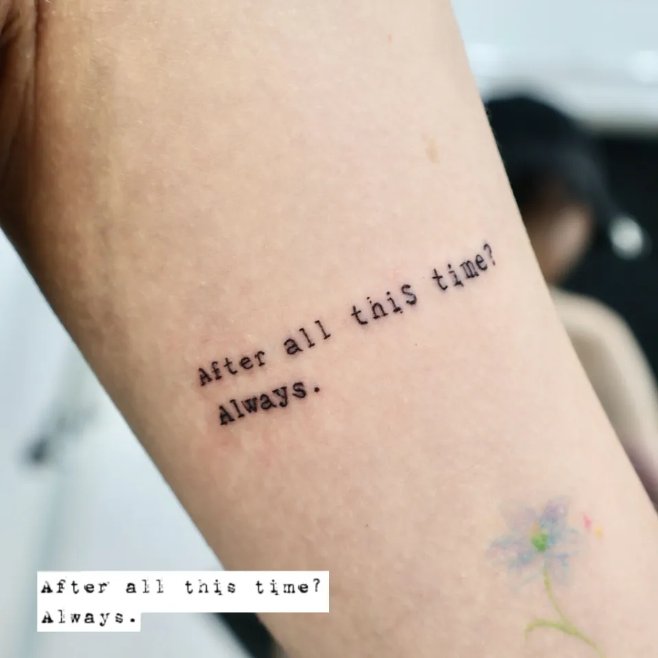 Tattoo artwork shared by Yeonjae Tattoo — “After all this time?”