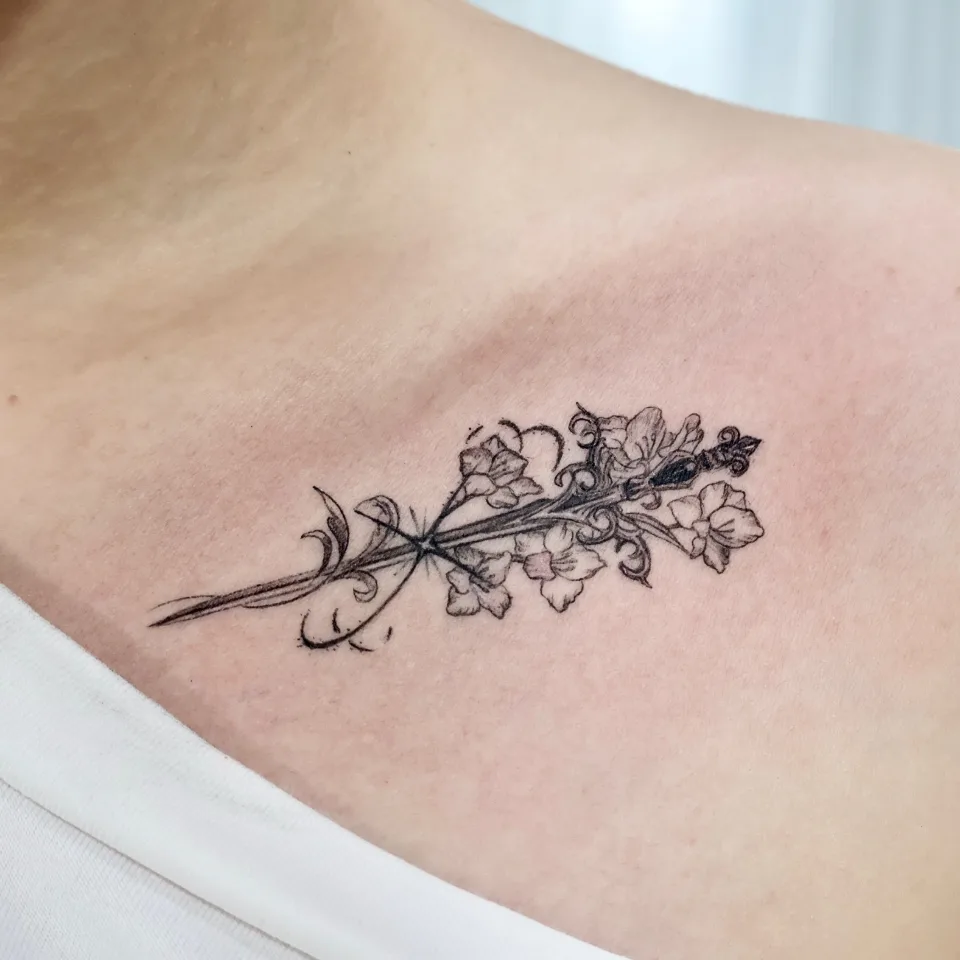 Tattoo artwork shared by Yeonjae Tattoo — A custom design combining a sword, a Möbius…