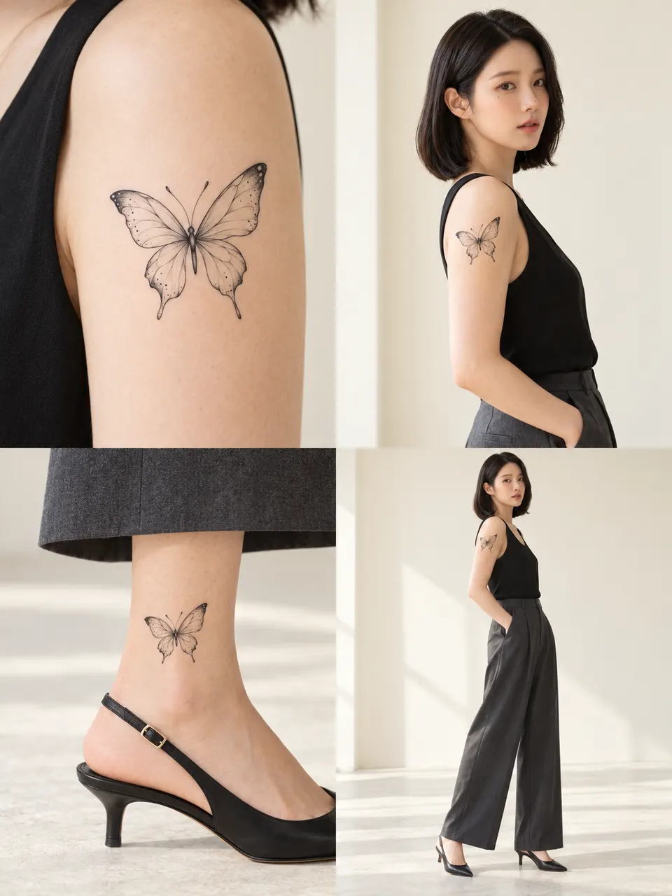 가벼운 선의 나비 · 위팔 바깥쪽 · 근접