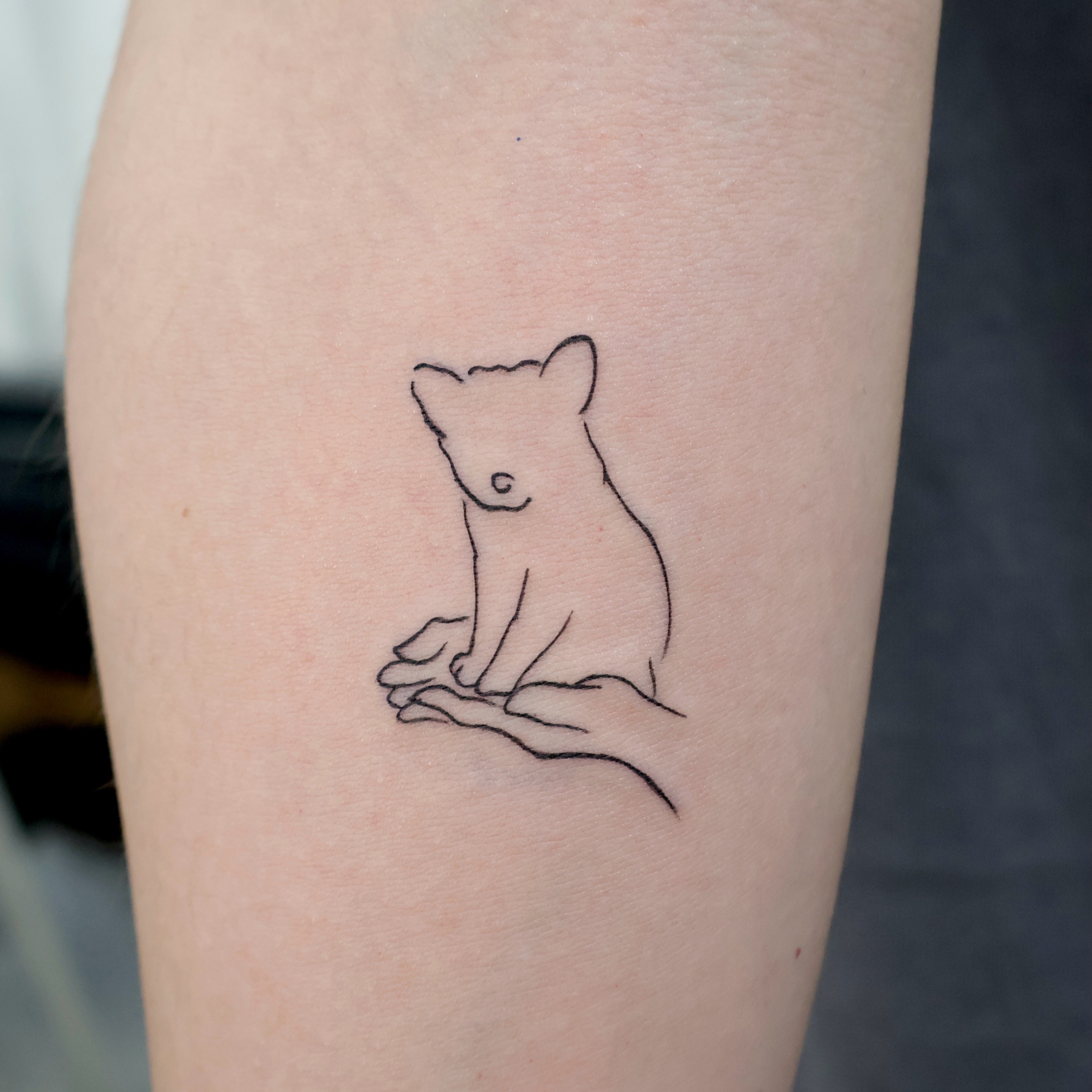 A puppy, remembered in fine lines — Yeonjae Tattoo